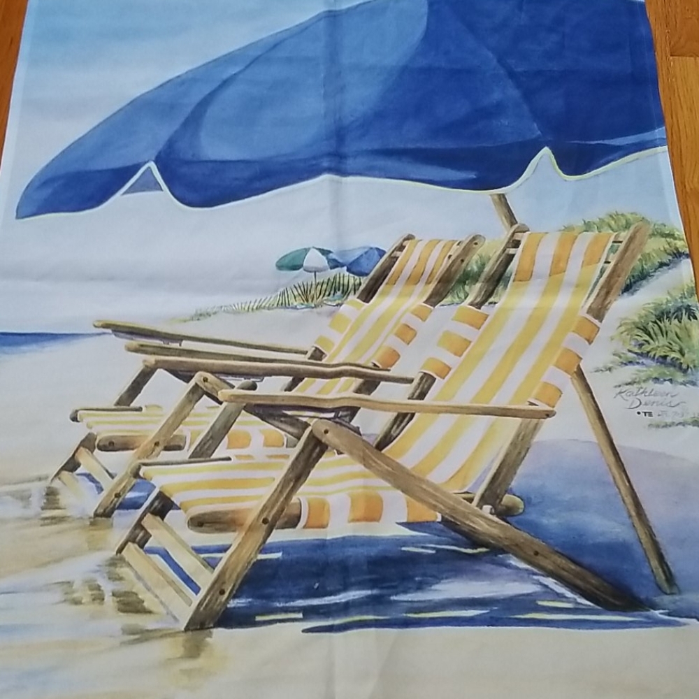WATERS EDGE (BEACH CHAIR) GARDEN FLAG BY TOLAND